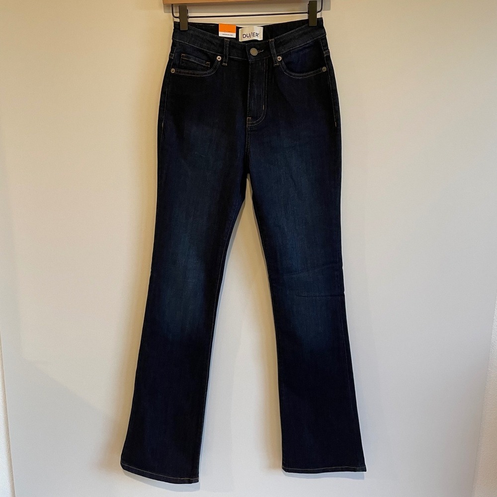 DU/ER High Rise Bootcut Jeans Womens Size 25 Dark Wash Organic Cotton DUER New